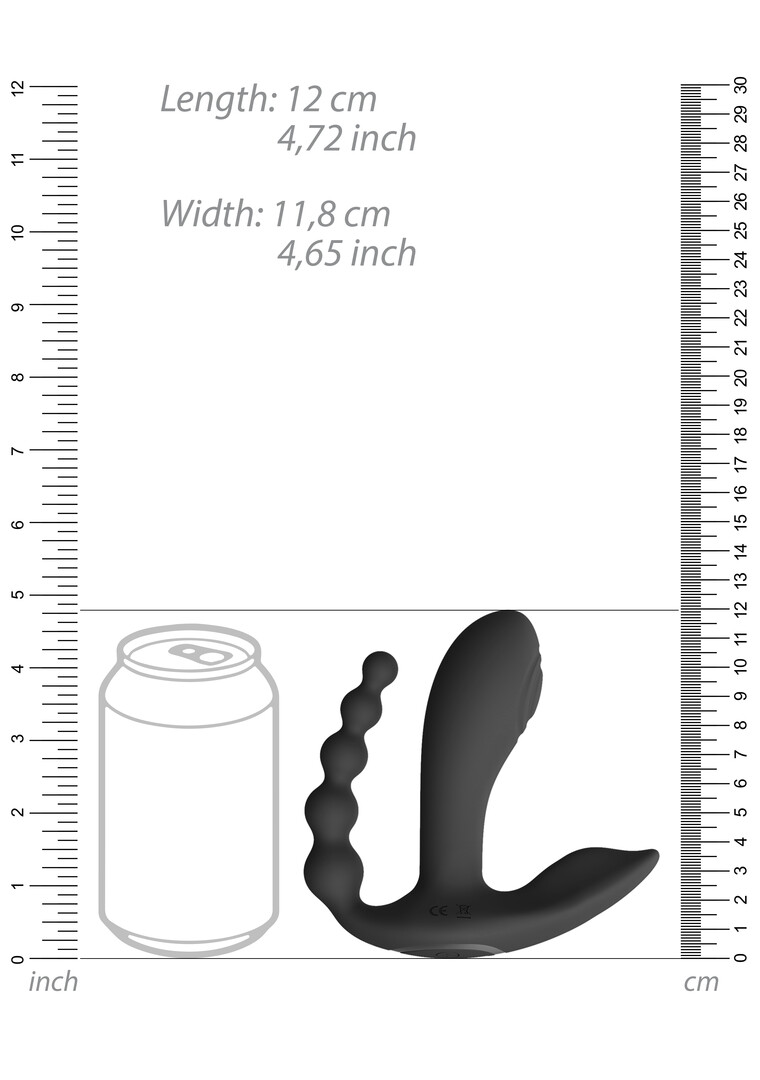 Vive by shots Kata - Pulse Wave  Vibrerende Dubbele Penetratie Vibrator - Zwart (7423522538548)