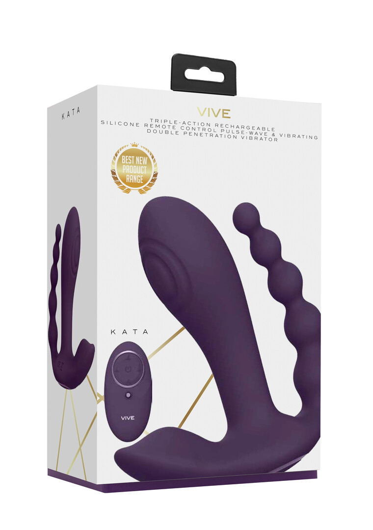 Vive by shots Kata - Pulse Wave  Vibrerende Dubbele Penetratie Vibrator - Paars (7423522538555)