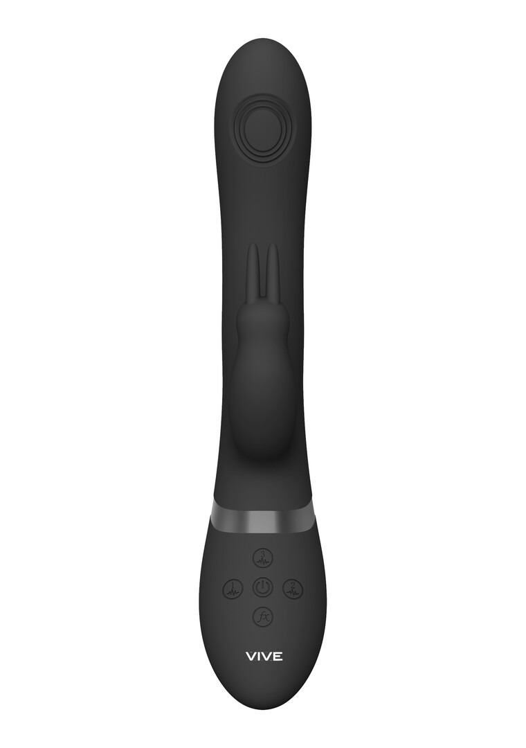 Vive by shots Rini - Pulse Wave  Vibrerende Dubbele Penetratie Rabbit - Zwart (7423522539521)