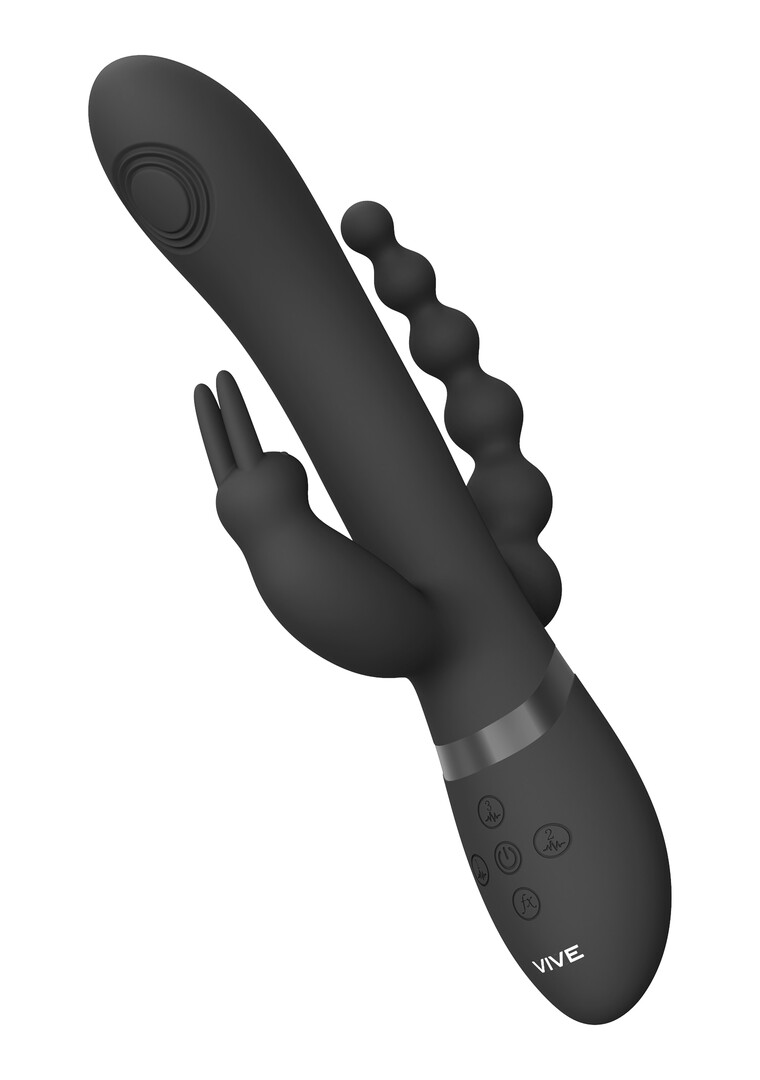 Vive by shots Rini - Pulse Wave  Vibrerende Dubbele Penetratie Rabbit - Zwart (7423522539521)
