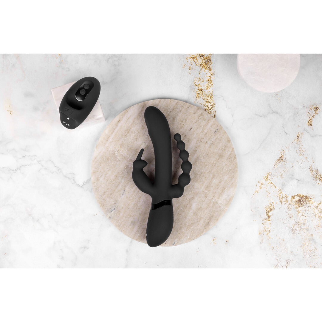 Vive by shots Rini - Pulse Wave  Vibrerende Dubbele Penetratie Rabbit - Zwart (7423522539521)