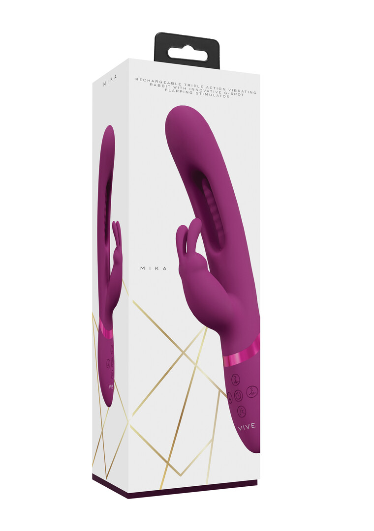 Vive by shots Mika - Triple Motor - Vibrerende Rabbit met Innovatieve G-Spot Flapper Stimulator - Roze (8714273051844)