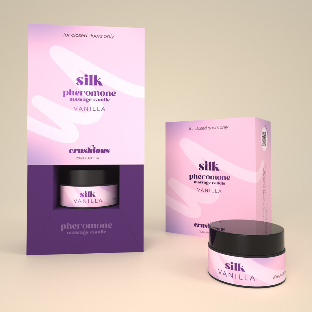 Crushious Silk - Massage Candle with Pheromones and Vanilla Scent - 0.68 fl oz / 20 ml (7403254162525)