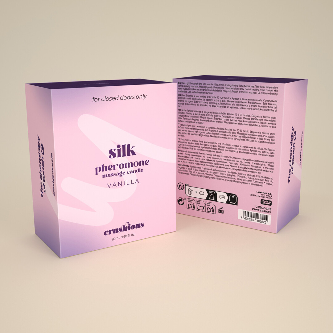 Crushious Silk - Massage Candle with Pheromones and Vanilla Scent - 0.68 fl oz / 20 ml (7403254162525)
