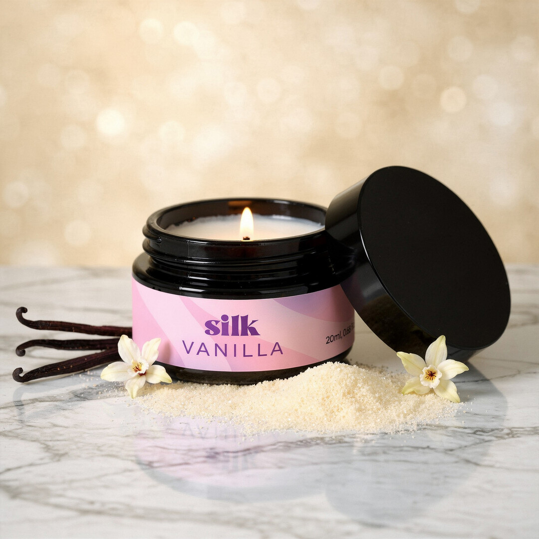 Crushious Silk - Massage Candle with Pheromones and Vanilla Scent - 0.68 fl oz / 20 ml (7403254162525)