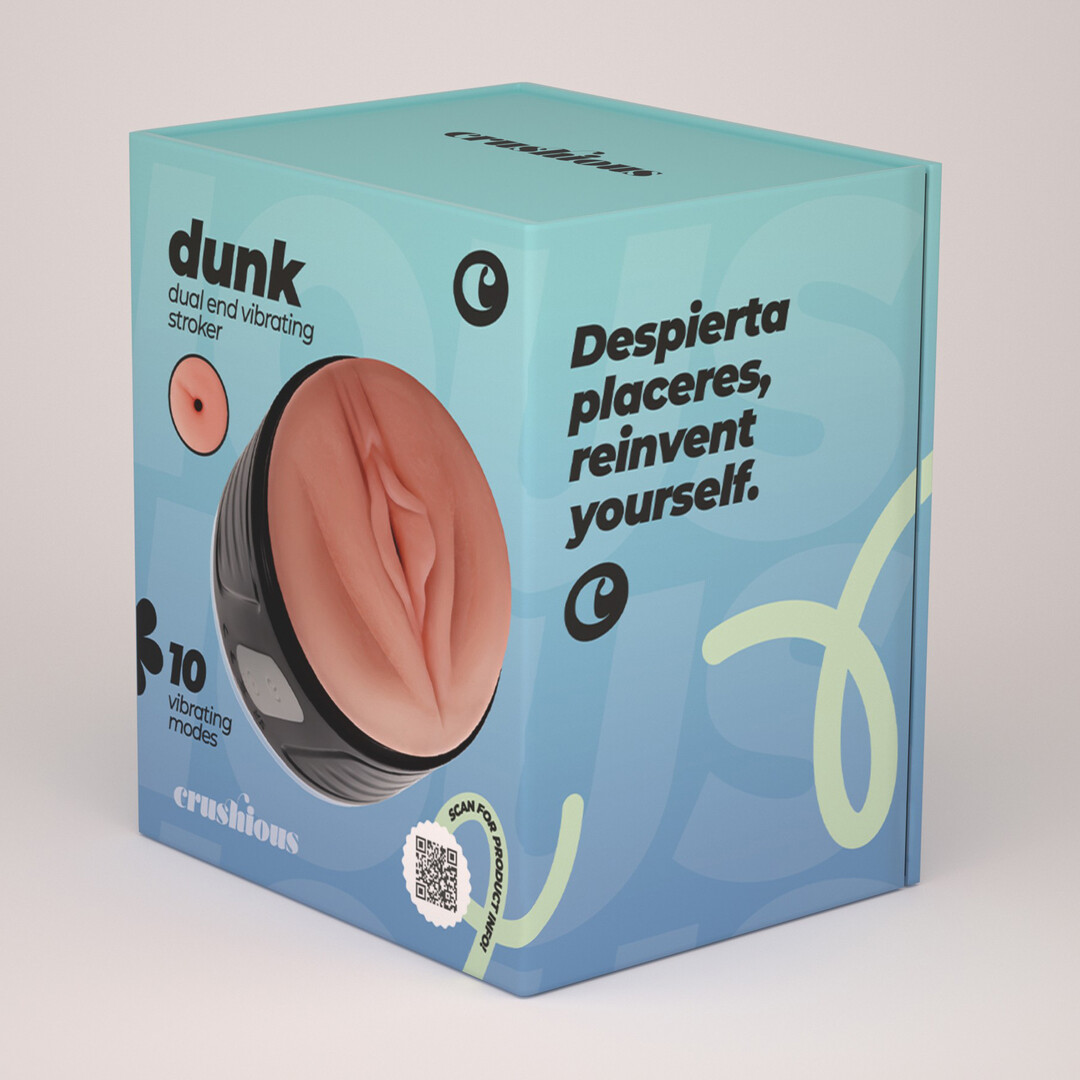 Crushious Dunk - Double Entry Masturbator with Vibration - Black (7403254162211)