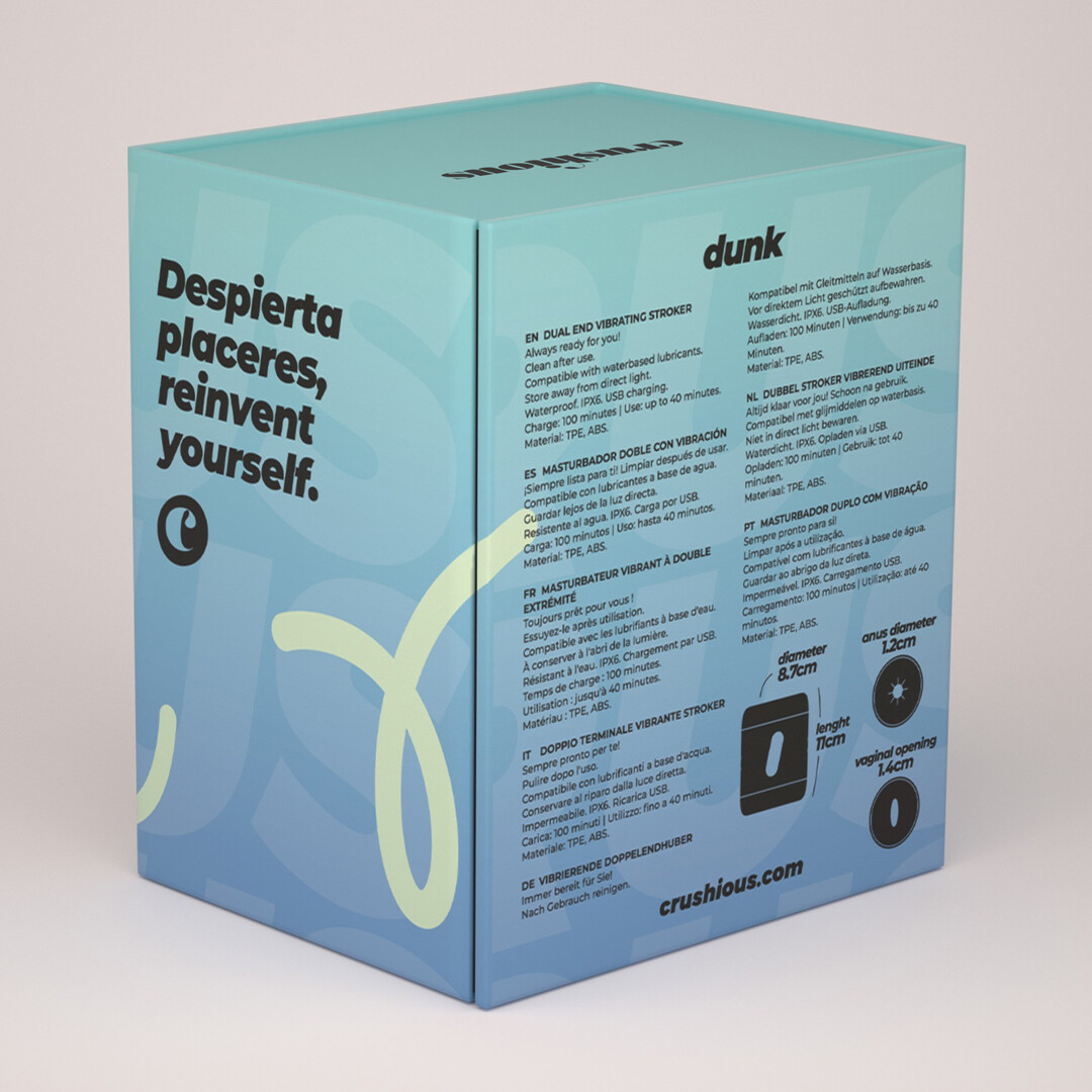 Crushious Dunk - Double Entry Masturbator with Vibration - Black (7403254162211)