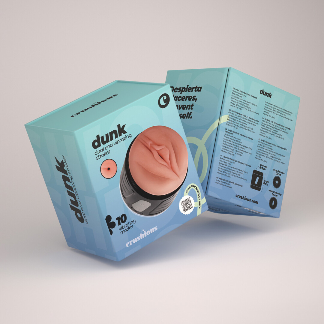 Crushious Dunk - Double Entry Masturbator with Vibration - Black (7403254162211)