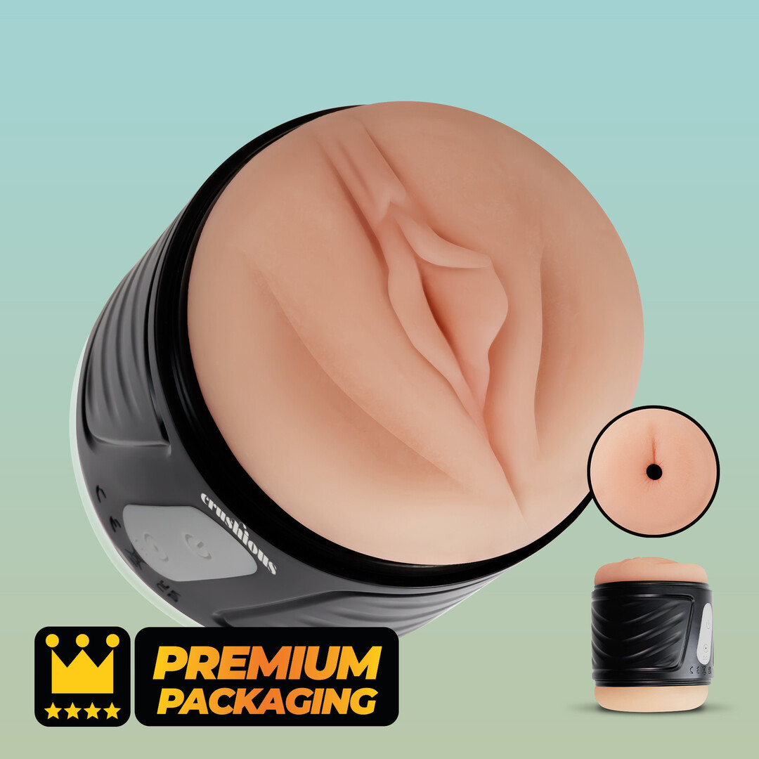 Crushious Dunk - Double Entry Masturbator with Vibration - Black (7403254162211)