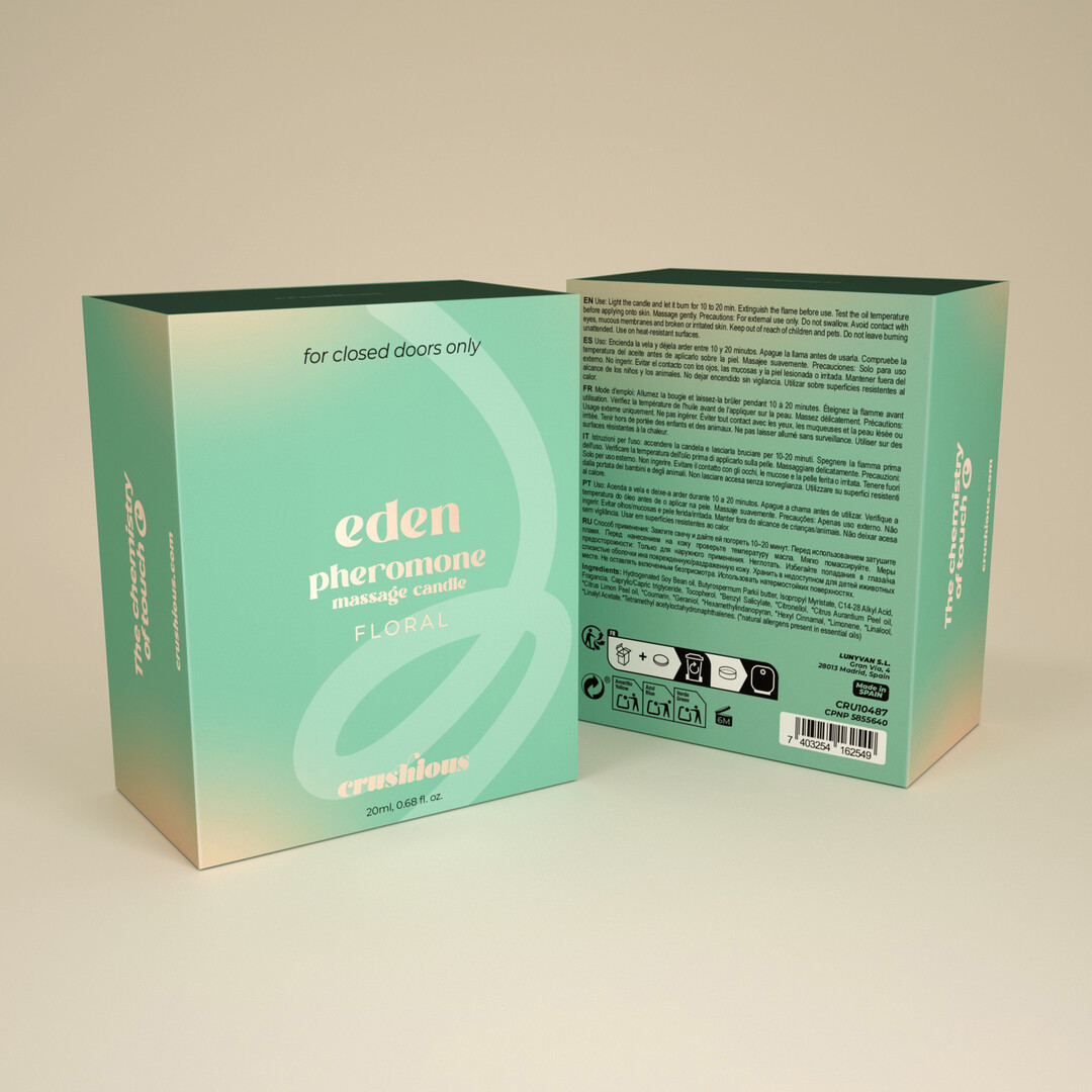 Crushious Eden - Massage Candle with Pheromones and Floral Aroma - 0.68 fl oz / 20 ml (7403254162549)