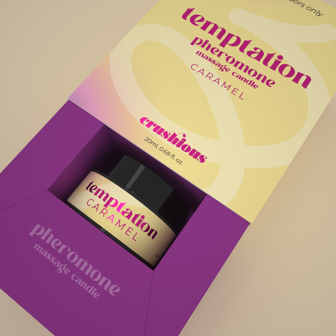 Crushious Temptation - Massage Candle with Pheromones and Toffee Caramel Aroma - 0.68 fl oz / 20 ml (7403254162587)