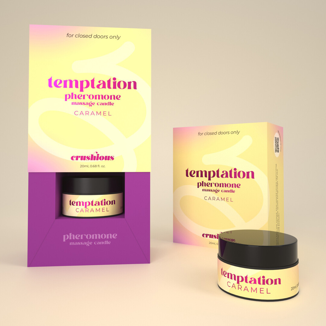 Crushious Temptation - Massage Candle with Pheromones and Toffee Caramel Aroma - 0.68 fl oz / 20 ml (7403254162587)