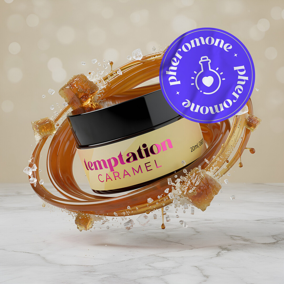 Crushious Temptation - Massage Candle with Pheromones and Toffee Caramel Aroma - 0.68 fl oz / 20 ml (7403254162587)