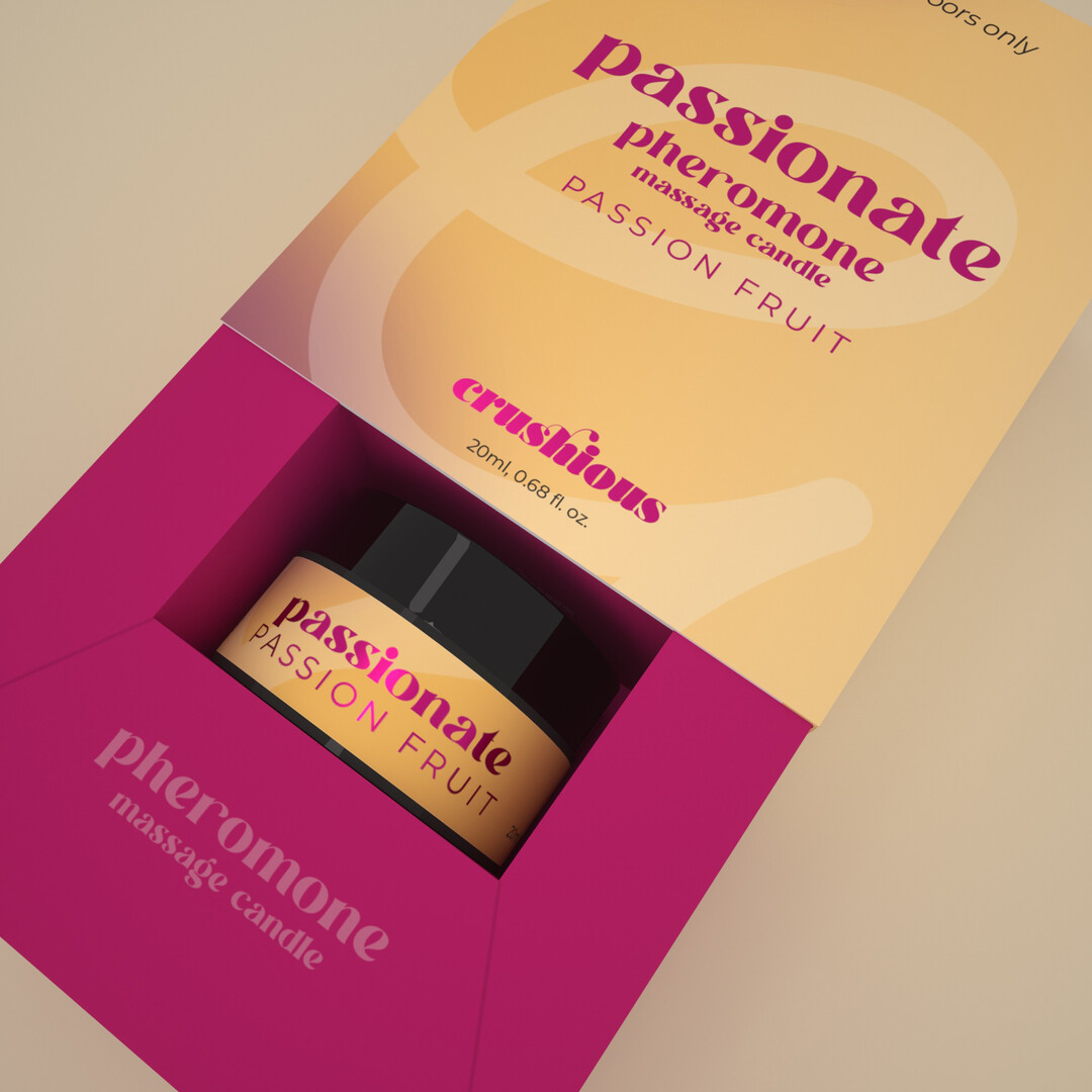 Crushious Passionate - Massage Candle with Pheromones and Passion Fruit Scent - 0.68 fl oz / 20 ml (7403254162600)