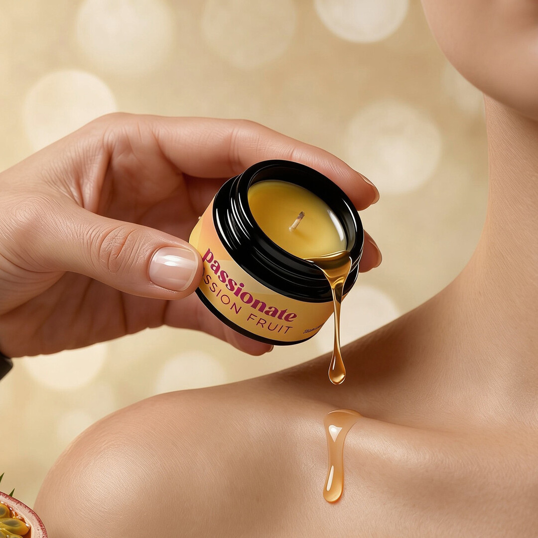 Crushious Passionate - Massage Candle with Pheromones and Passion Fruit Scent - 0.68 fl oz / 20 ml (7403254162600)