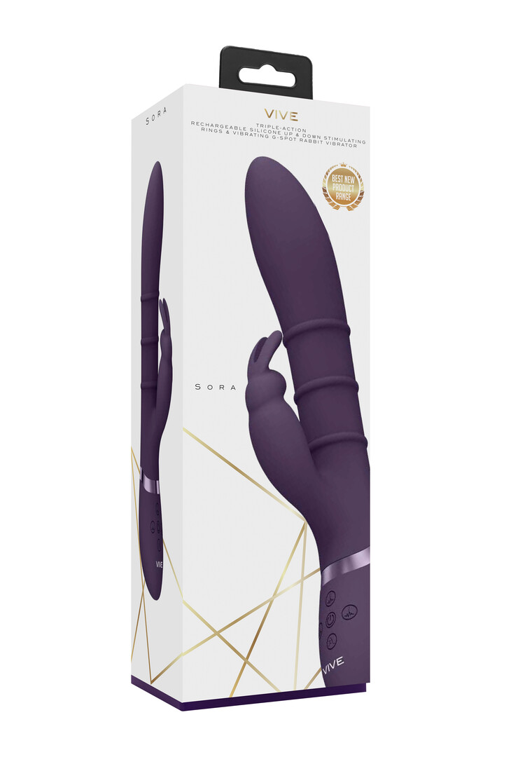 Vive by shots Sora - Up  Down Stimulerende Ringen, Vibrerende G-Spot Rabbit - Paars (8714273493286)