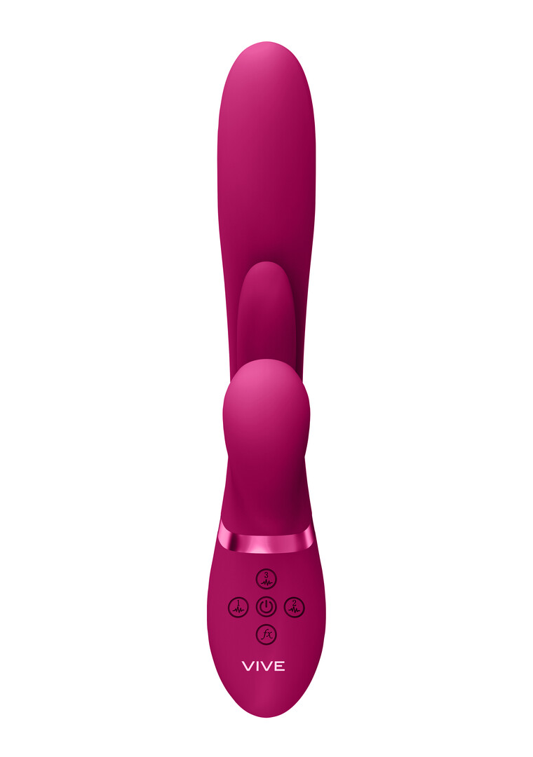 Vive by shots Kura - Duwende G-Spot Vibrator met Flapper Tong en Pulse Wave Stimulator - Roze (8714273537720)