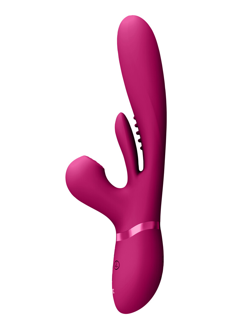 Vive by shots Kura - Duwende G-Spot Vibrator met Flapper Tong en Pulse Wave Stimulator - Roze (8714273537720)