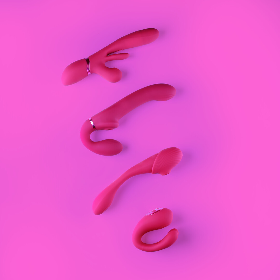 Vive by shots Kura - Duwende G-Spot Vibrator met Flapper Tong en Pulse Wave Stimulator - Roze (8714273537720)