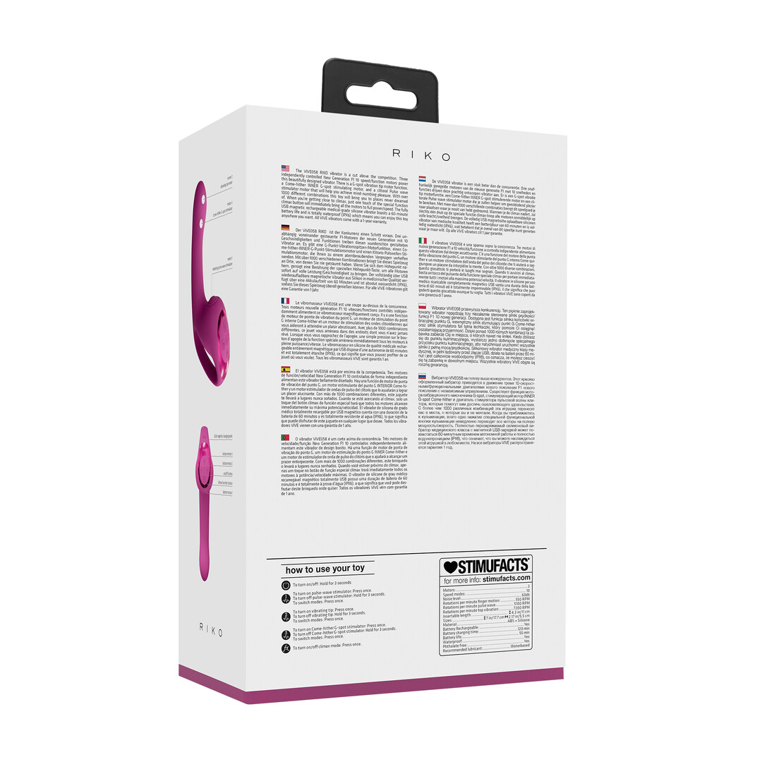 Vive by shots Riko - Triple Motor Thumper met Geavanceerde Vingerbeweging  Puls Golf Stimulator - Roze (8714273051868)