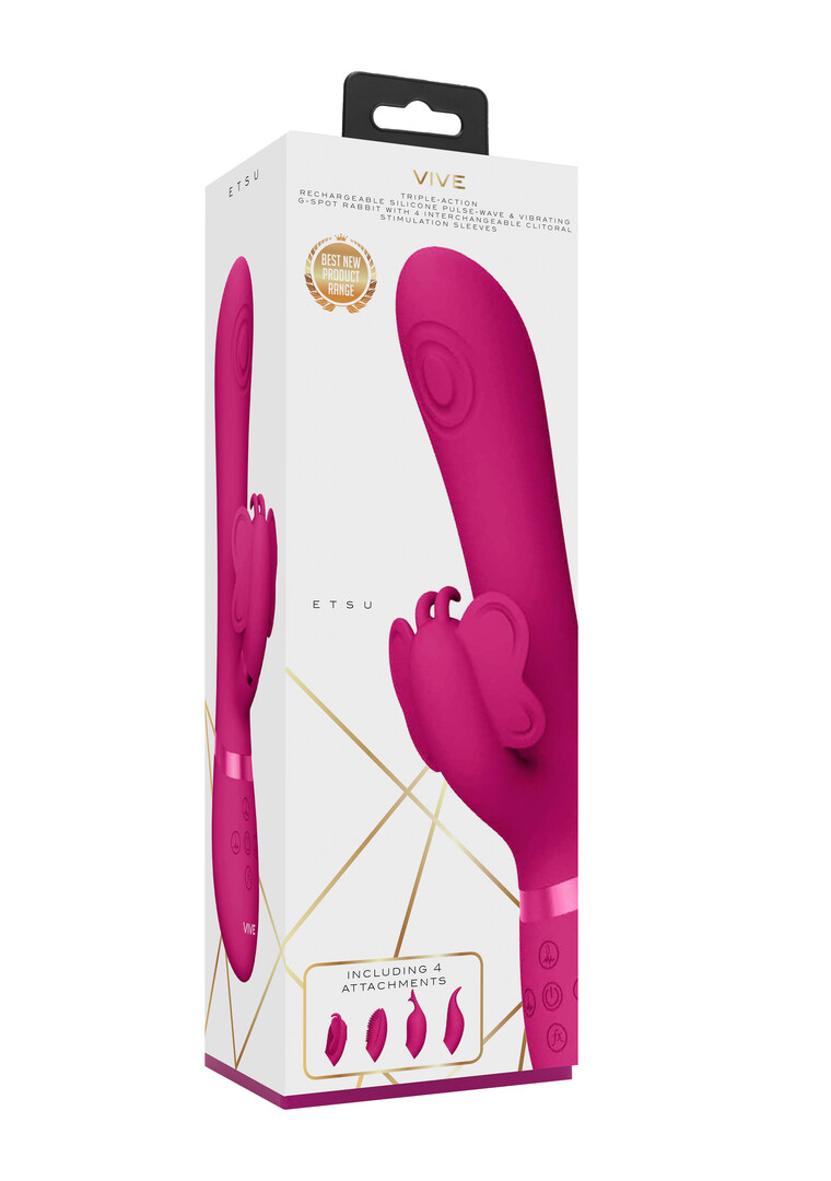 Vive by shots Etsu - Pulse Wave G-Spot Rabbit  Clitoral Stimulator - Roze (7423522537589)