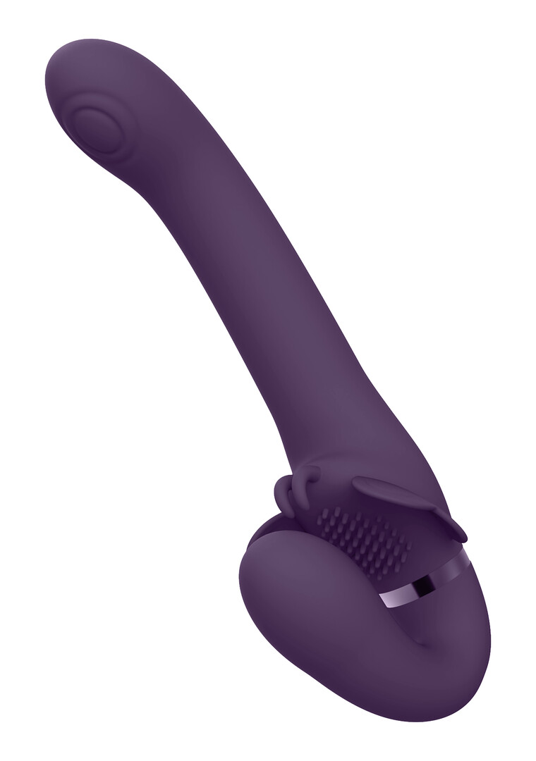 Vive by shots Satu - Pulse-Wave en Vibrerende Strapless Strapon - Paars (7423522538531)