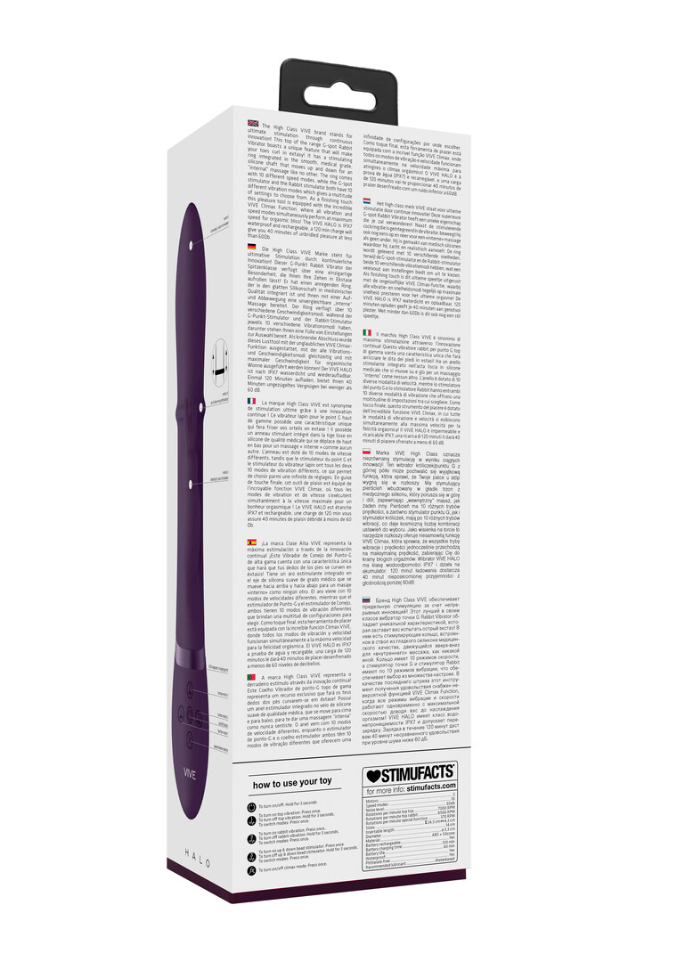 Vive by shots Halo - Ring Rabbit Vibrator - Paars (8714273545039)