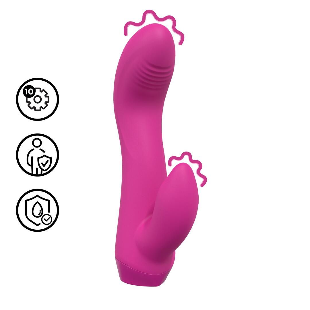 Loveline by shots Mini Gebogen Konijnen Vibrator - Roze (8714273021502)