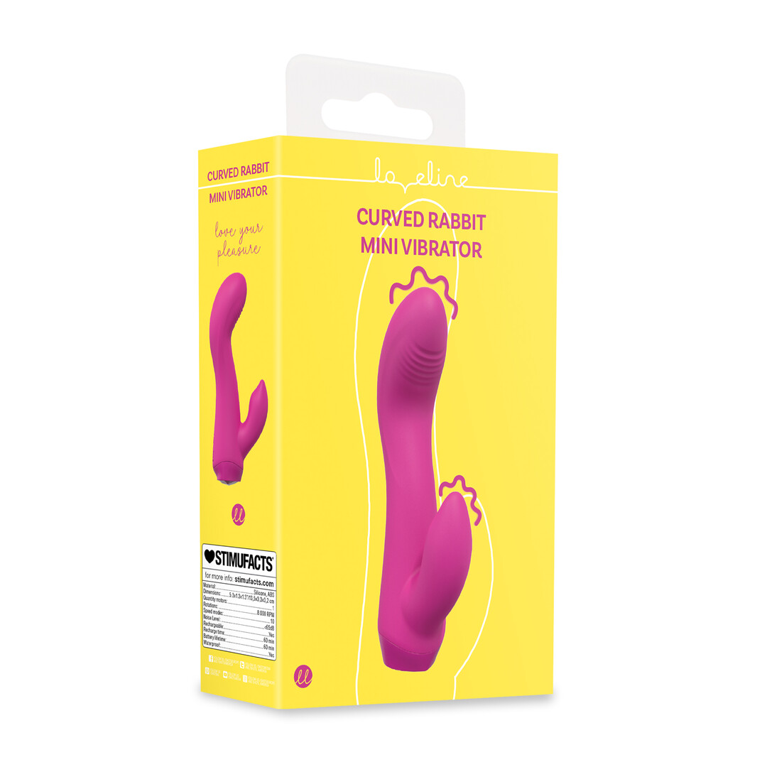 Loveline by shots Mini Gebogen Konijnen Vibrator - Roze (8714273021502)