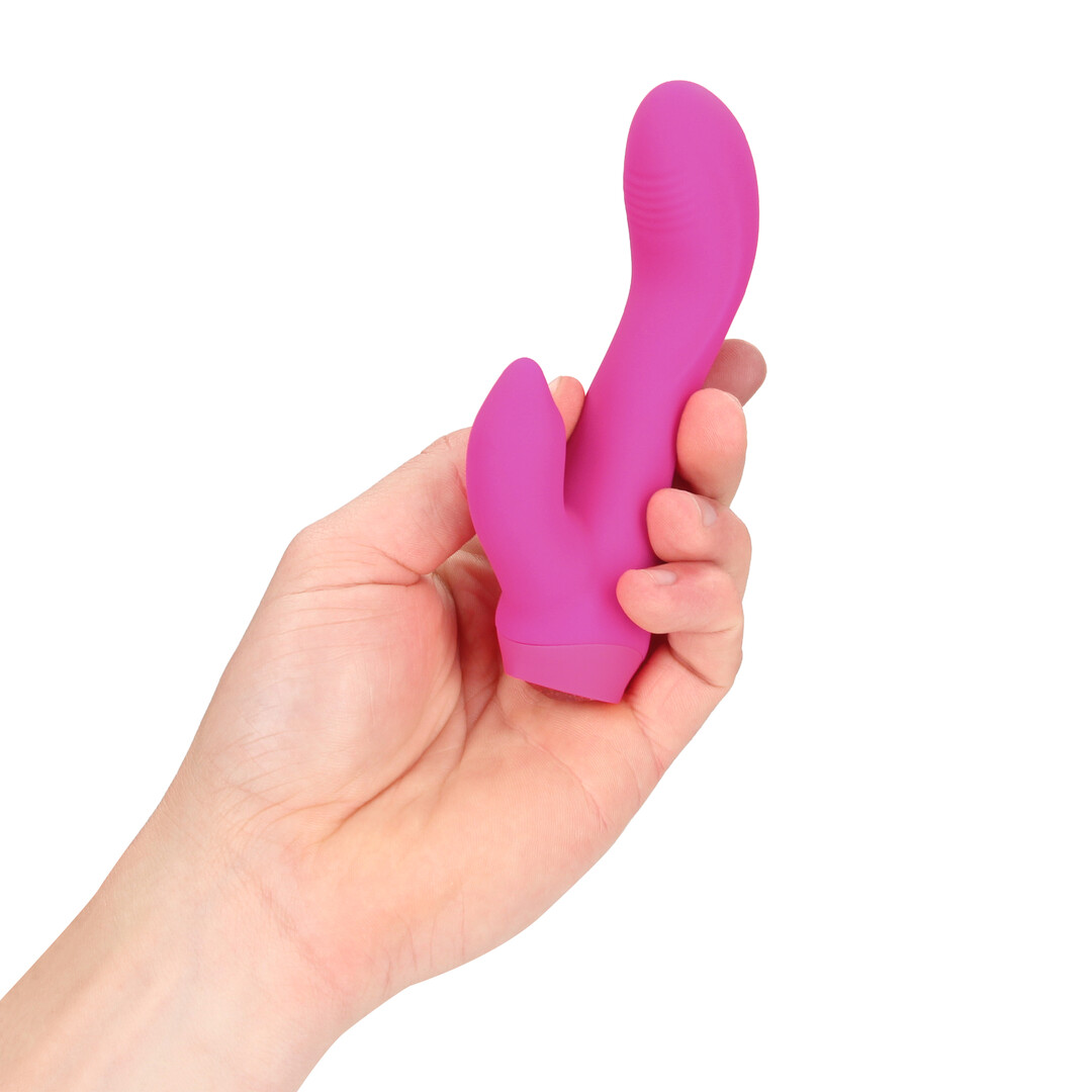 Loveline by shots Mini Gebogen Konijnen Vibrator - Roze (8714273021502)