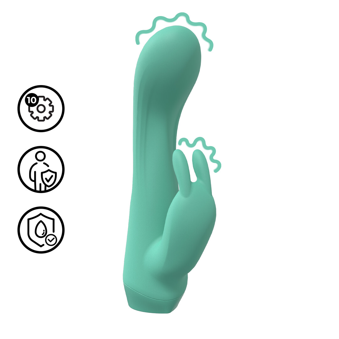 Loveline by shots Mini Dual Rabbit Vibrator - Groen (8714273021472)