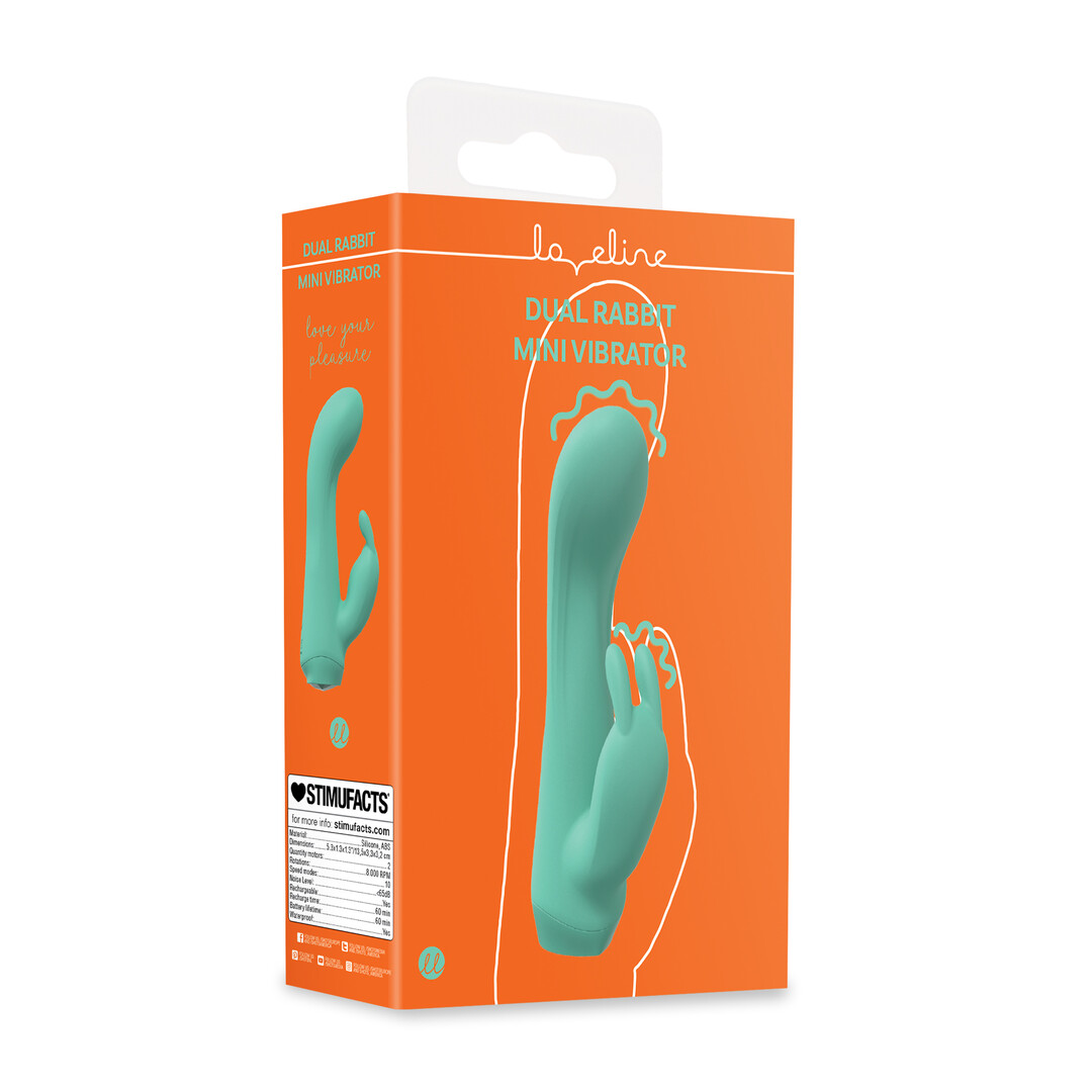 Loveline by shots Mini Dual Rabbit Vibrator - Groen (8714273021472)