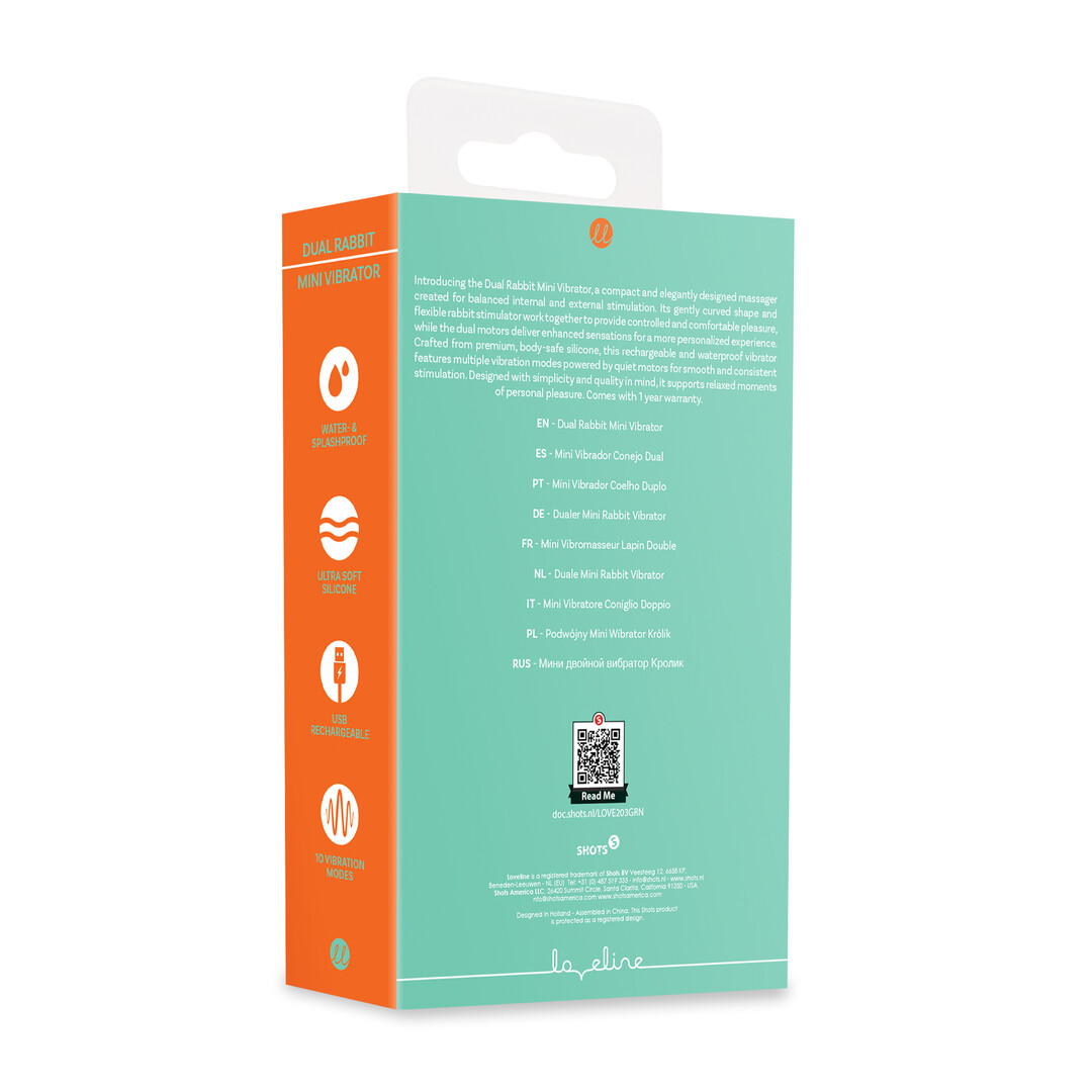 Loveline by shots Mini Dual Rabbit Vibrator - Groen (8714273021472)