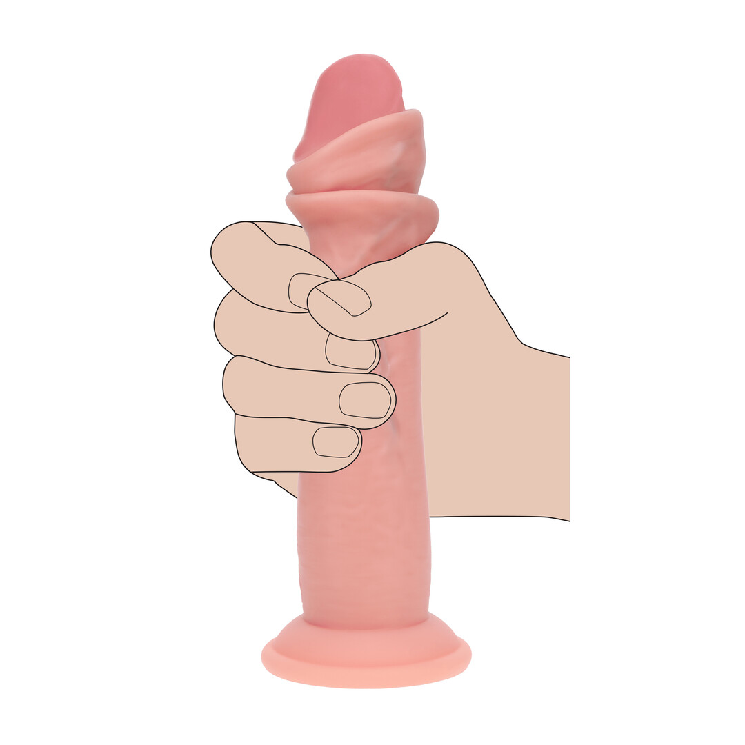 Realrock by shots Dual Density Silicone Realistische Sliding Skin Dildo - 7 / 18,5 cm - Vlees (8714273029652)