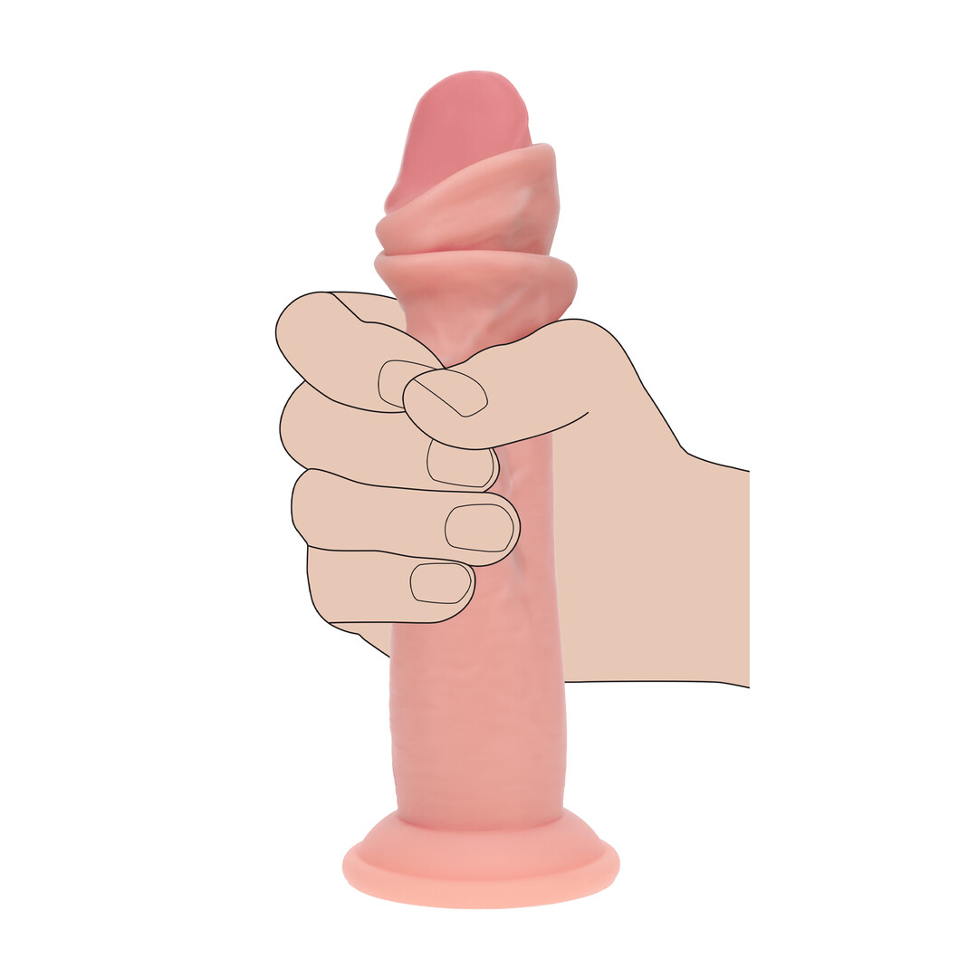 Realrock by shots Dual Density Silicone Realistische Sliding Skin Dildo - 8 / 20,5 cm - Vlees (8714273029683)