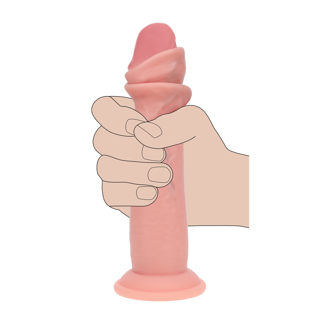 Realrock by shots Dual Density Silicone Realistische Sliding Skin Dildo - 6 / 15,5 cm - Vlees (8714273029621)