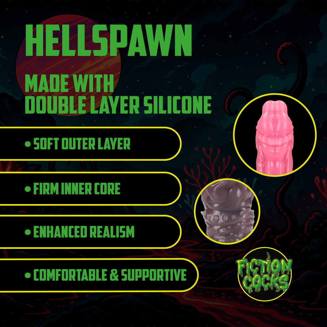 Ouch! by shots Hellspawn - Siliconen Dildo - Rood/Zwart (8714273024190)