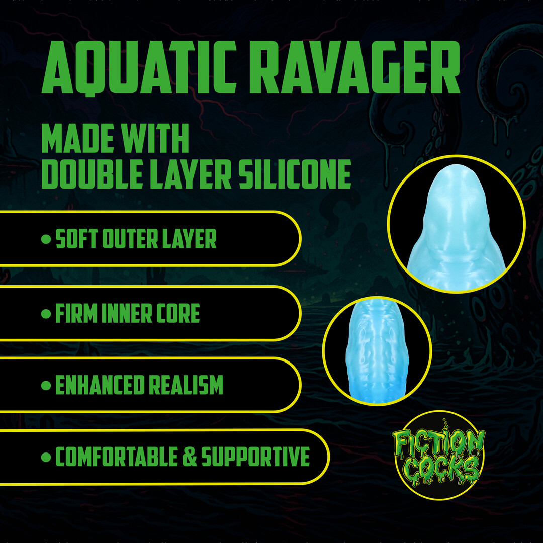 Ouch! by shots Aquatic Ravager - Siliconen Dildo - Blauw (8714273024350)