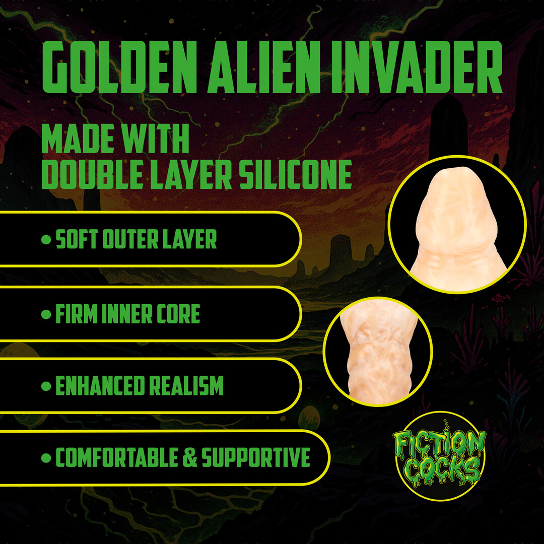 Ouch! by shots Gouden Alien Indringer - Siliconen Dildo - Goud (8714273024312)