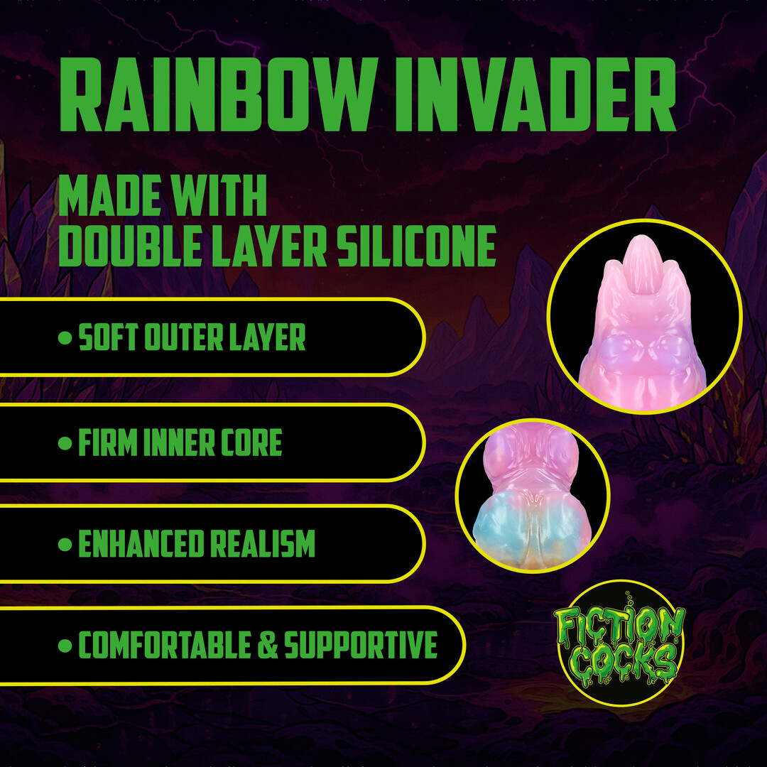 Ouch! by shots Rainbow Invader - Siliconen Dildo - Regenboog (8714273024282)