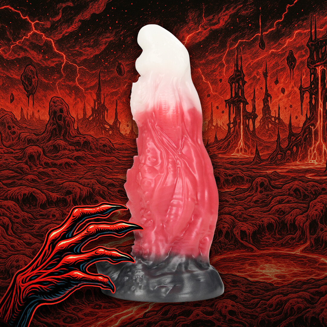 Ouch! by shots Space Night Fiend - Siliconen Dildo - Rood/Wit (8714273024268)