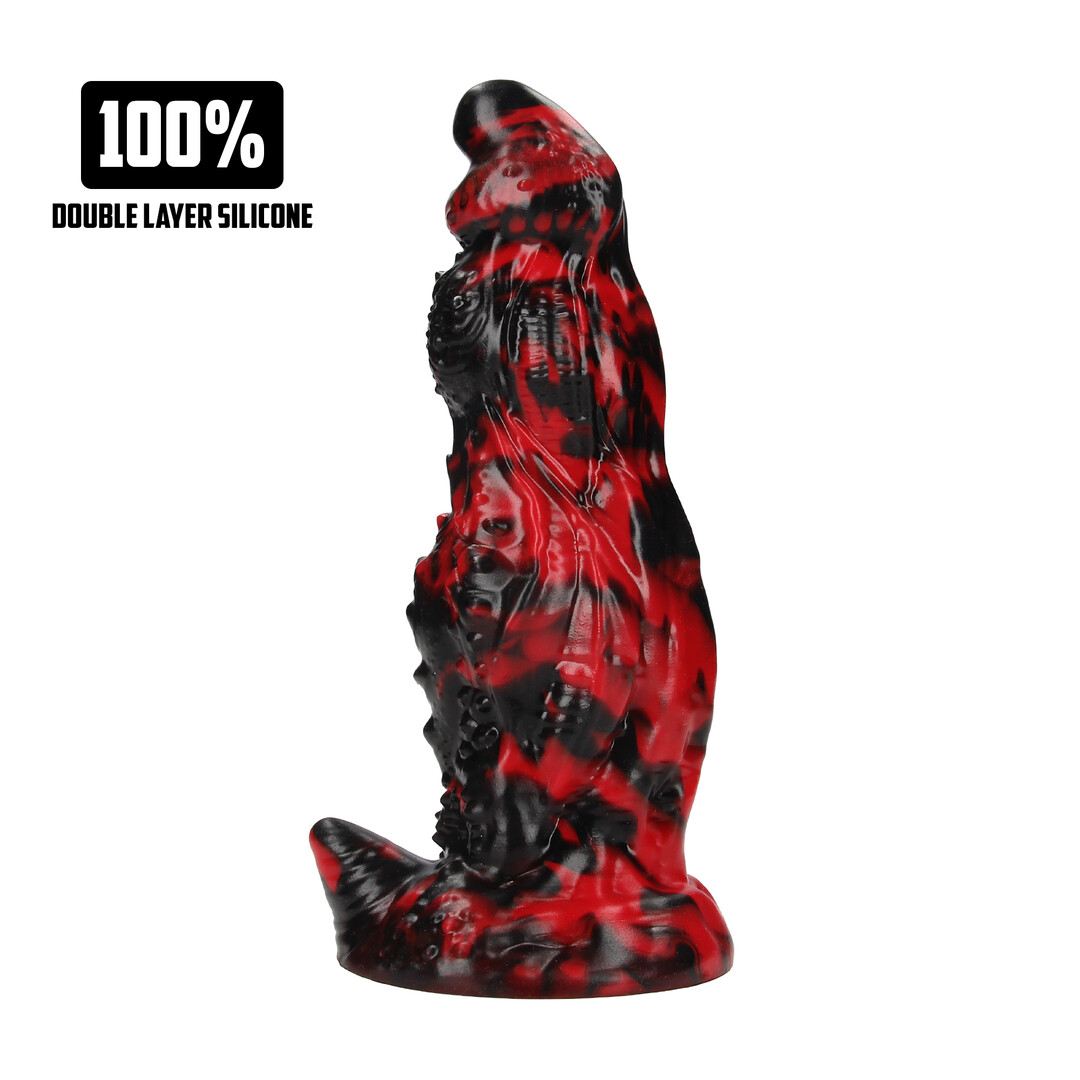 Ouch! by shots Hell Night Fiend - Siliconen Dildo - Rood/Zwart (8714273024275)