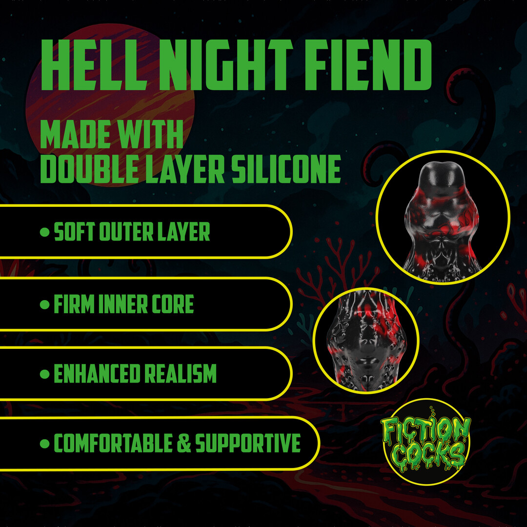 Ouch! by shots Hell Night Fiend - Siliconen Dildo - Rood/Zwart (8714273024275)