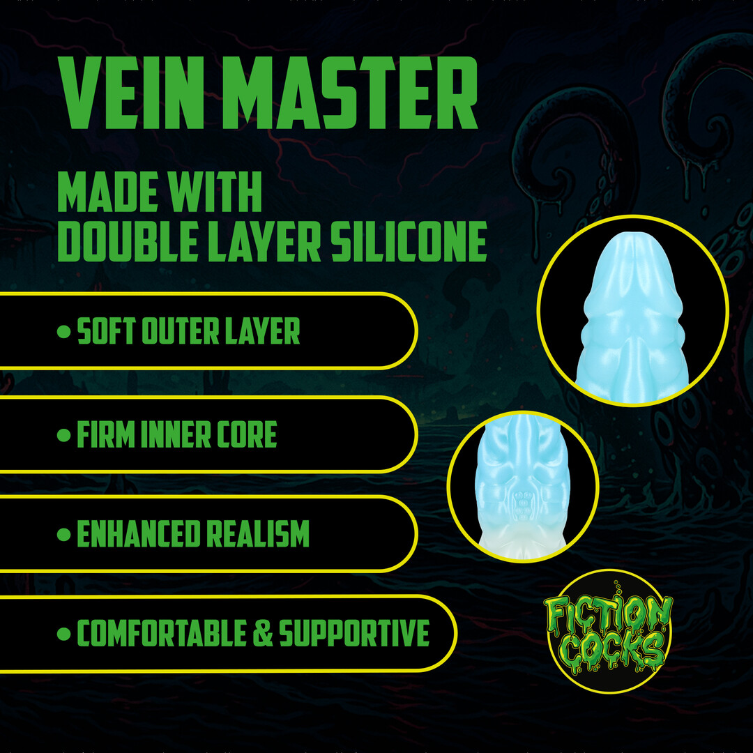 Ouch! by shots Vein Master - Siliconen Dildo - Blauw/Wit (8714273024220)