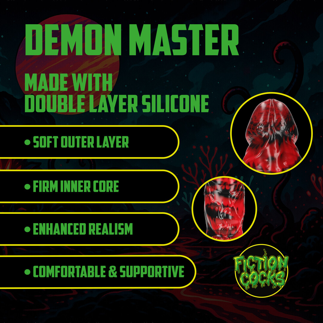 Ouch! by shots Demon Master - Siliconen Dildo - Rood/Zwart (8714273024336)
