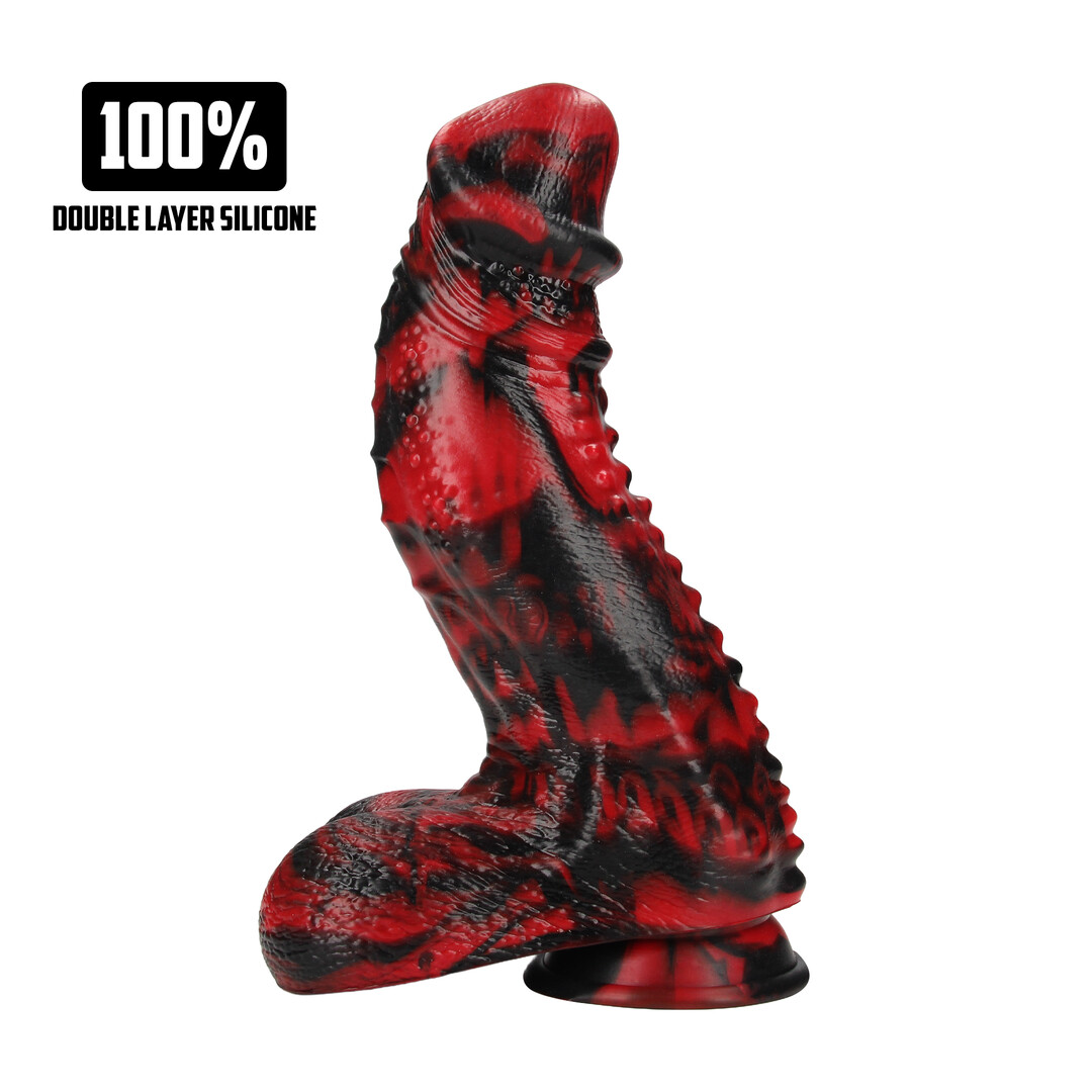 Ouch! by shots Dark Lycan Spawn - Siliconen Dildo - Rood/Zwart (8714273024329)