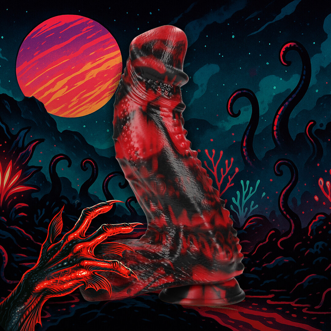 Ouch! by shots Dark Lycan Spawn - Siliconen Dildo - Rood/Zwart (8714273024329)