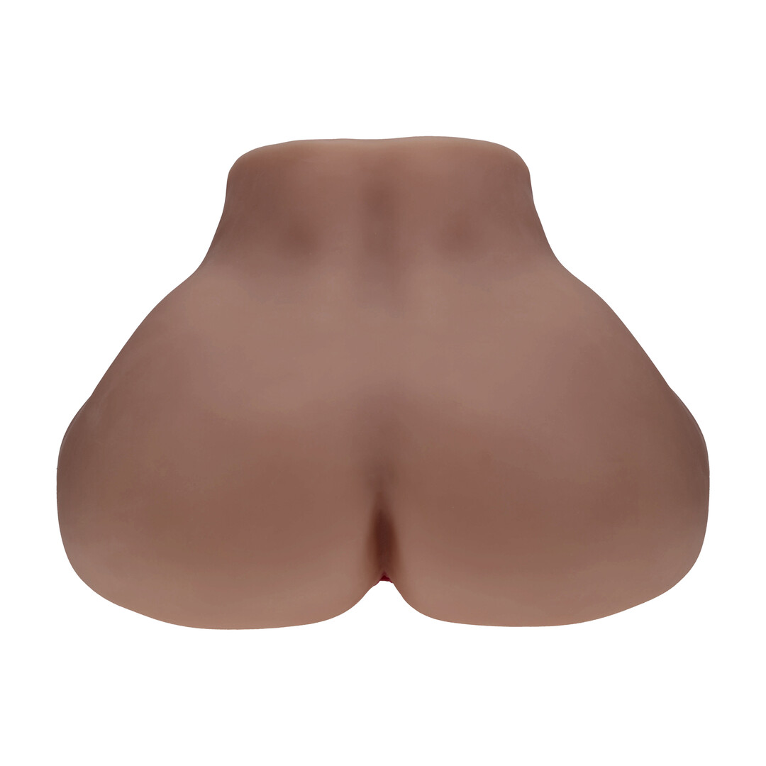 Xkin by shots Bodyforms - Clara Vossin - Dual Entry Vibrerende Masturbator - 6,3 kg / 14,1 lbs - Bruin (8714273029850)