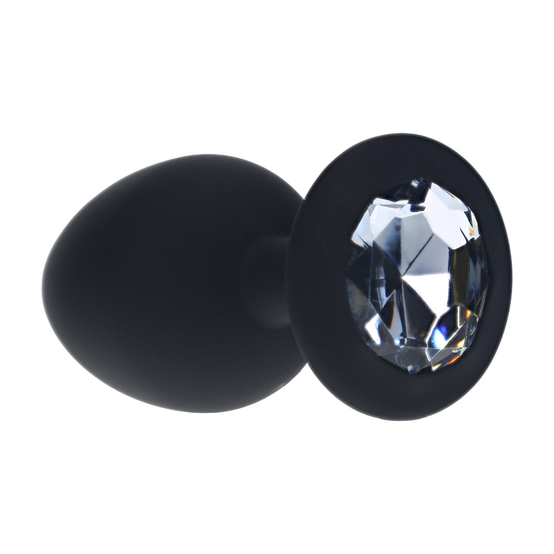 Ouch! by shots Interchangeable Diamond Round Butt Plug - Large - Black (8714273031174)