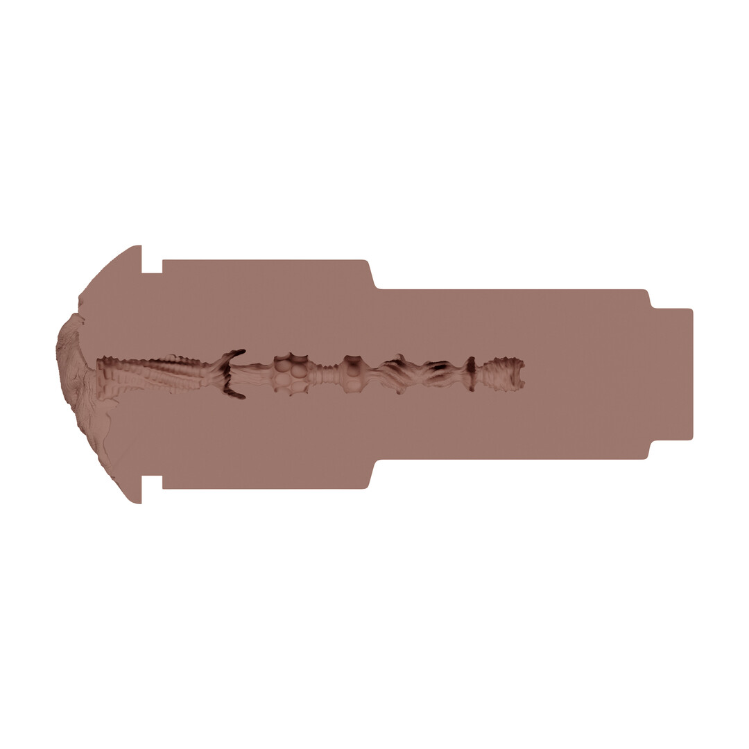 Xkin by shots Metallix - Nova Pearl - Vibrating Torch Masturbator - Pussy - 590g - Silver/Brown (8714273031334)